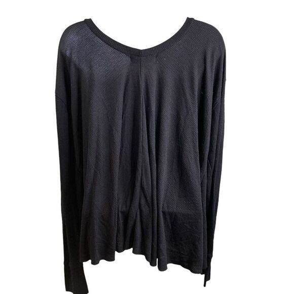 WILDFOX Revolve Women's Oversized Black BAD WITCH Slouchy Thermal Top Size S - Picture 12 of 12